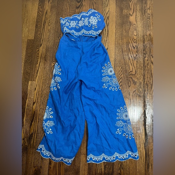 Farm Rio x Anthropologie One-Shoulder Embroidered Linen Jumpsuit - Picture 7 of 10